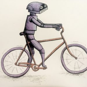 Robot en bicicleta